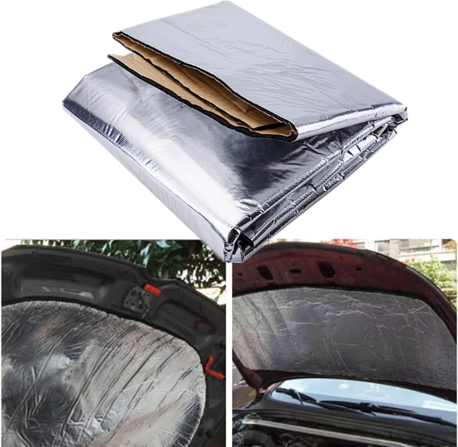 10mm Car Heat Sound Deadening Mat for Honda CRV 2023 2024 2025, Automobile Sound Deadening & Heat Insulation Aluminum Foil Finish Moistureproof Waterproof