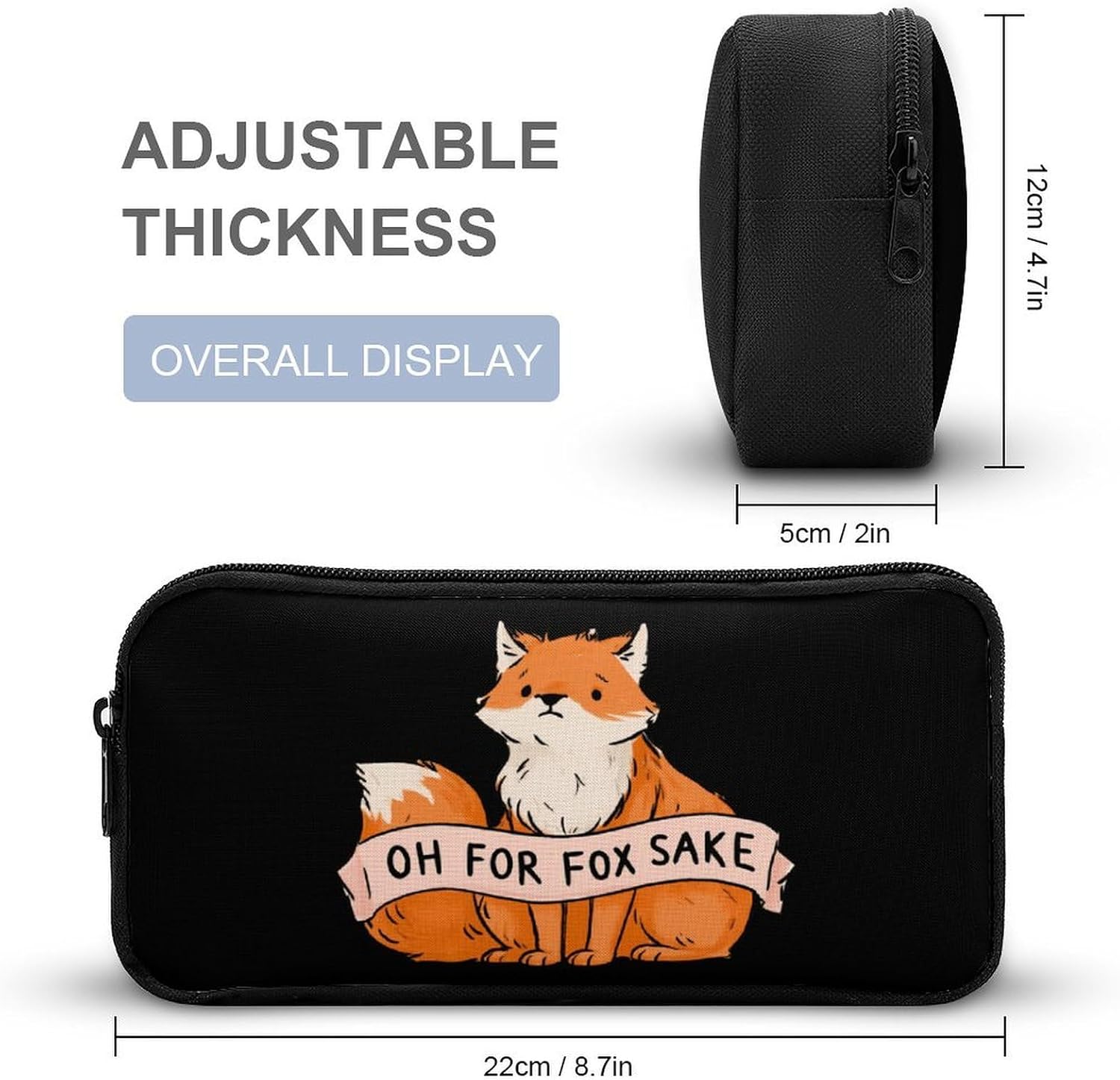 Funny Pun Red Foxs Cottagecore Cartoon Funny Travel Makeup Bag Organizer image 2