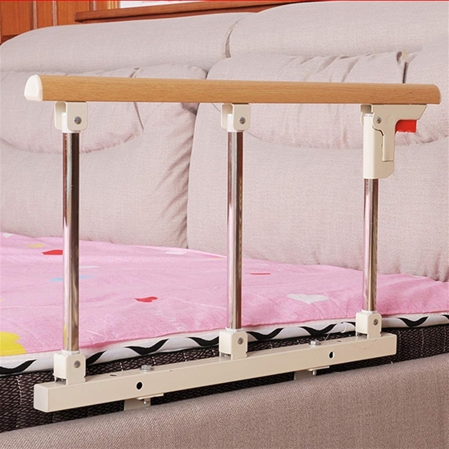 Sponda letto per anziani pieghevole per adulti protezione della maniglia di assistenza di sicurezza paraurti pieghevole per maniglione sul comodino per l'assistenza domiciliare ospedaliera 70