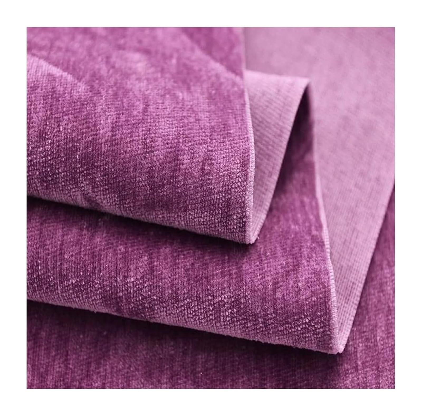 Tissu velours extensible, Tissu d'ameublement et de rideau en chenille violet, 1,50 m large, vendu au mètre, plusieurs longueurs(1.50X3m)