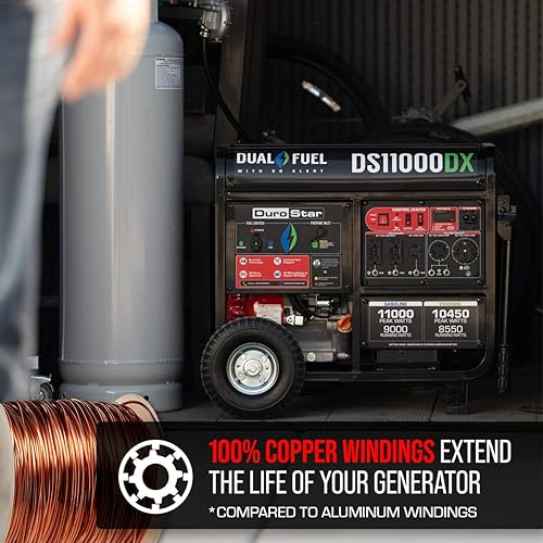 Miniatura 8 de DS11000DX 11, 000-Watt9, 000-Watt 457cc Generador portátil de combustible dual de arranque eléctrico con alerta de CO