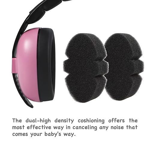 Miniatura 5 de PandaEar Auriculares con cancelación de ruido para bebés de 0 a 3 años  Orejeras de protección auditiva para bebés, color rosa