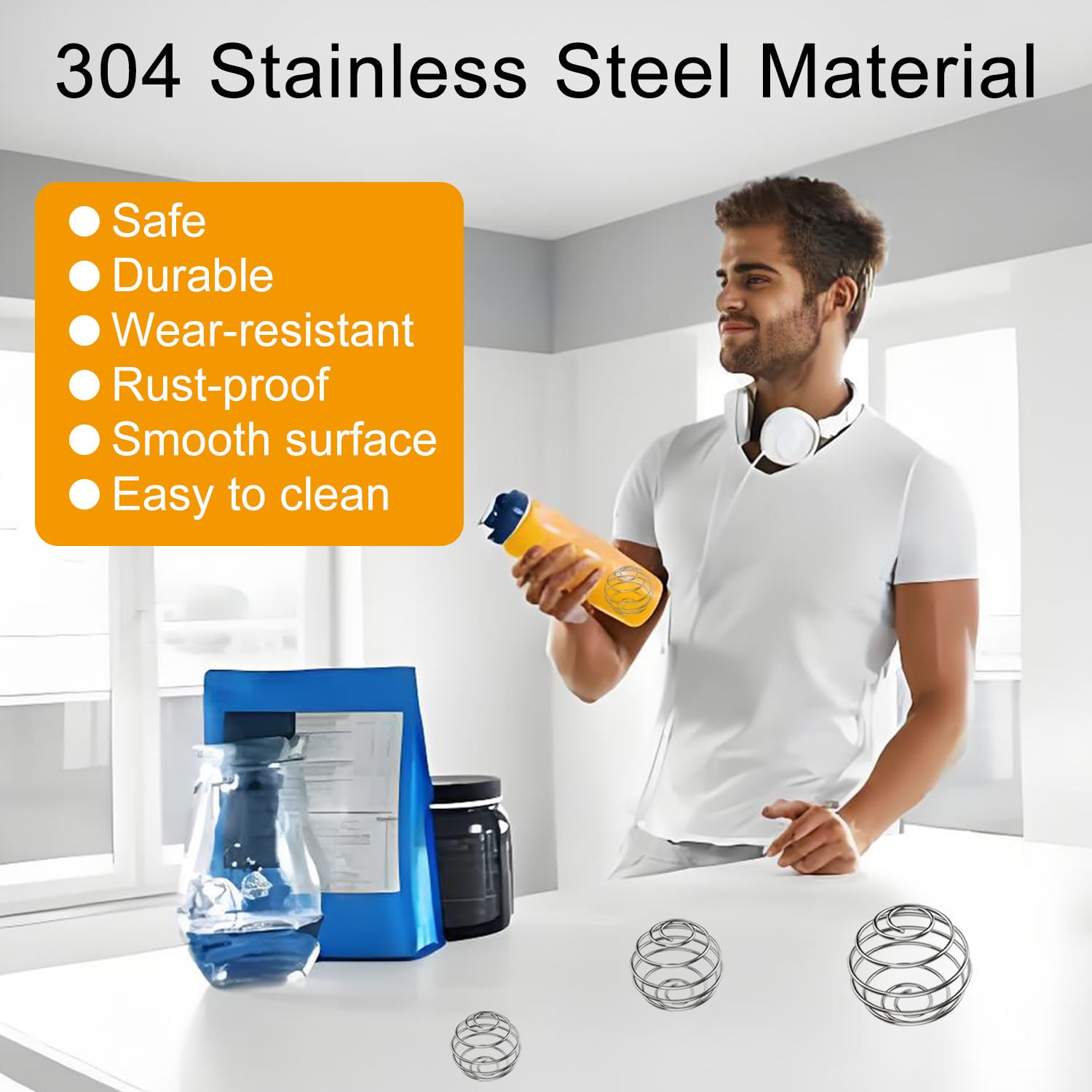 Set Of 4 Durable Stainless Steel Shaker Balls For Effectively