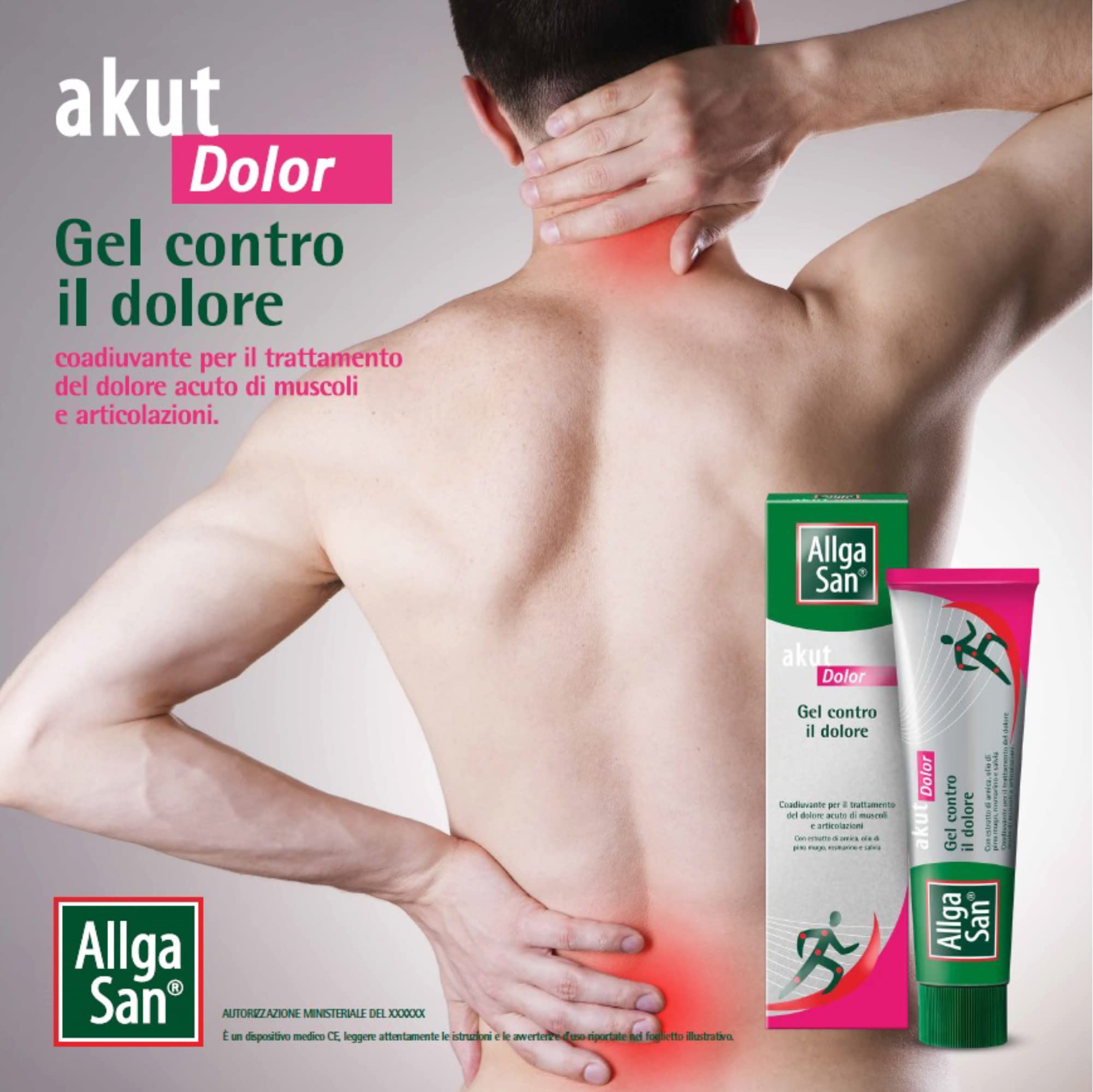 Allga San Akut Dolor -Arnica per cavalli uso umano Arnica Gel Forte 100 ml, Utilizzabile Come Crema per Dolori Articolari e Muscolari, Ideale per Massaggio, con Canfora