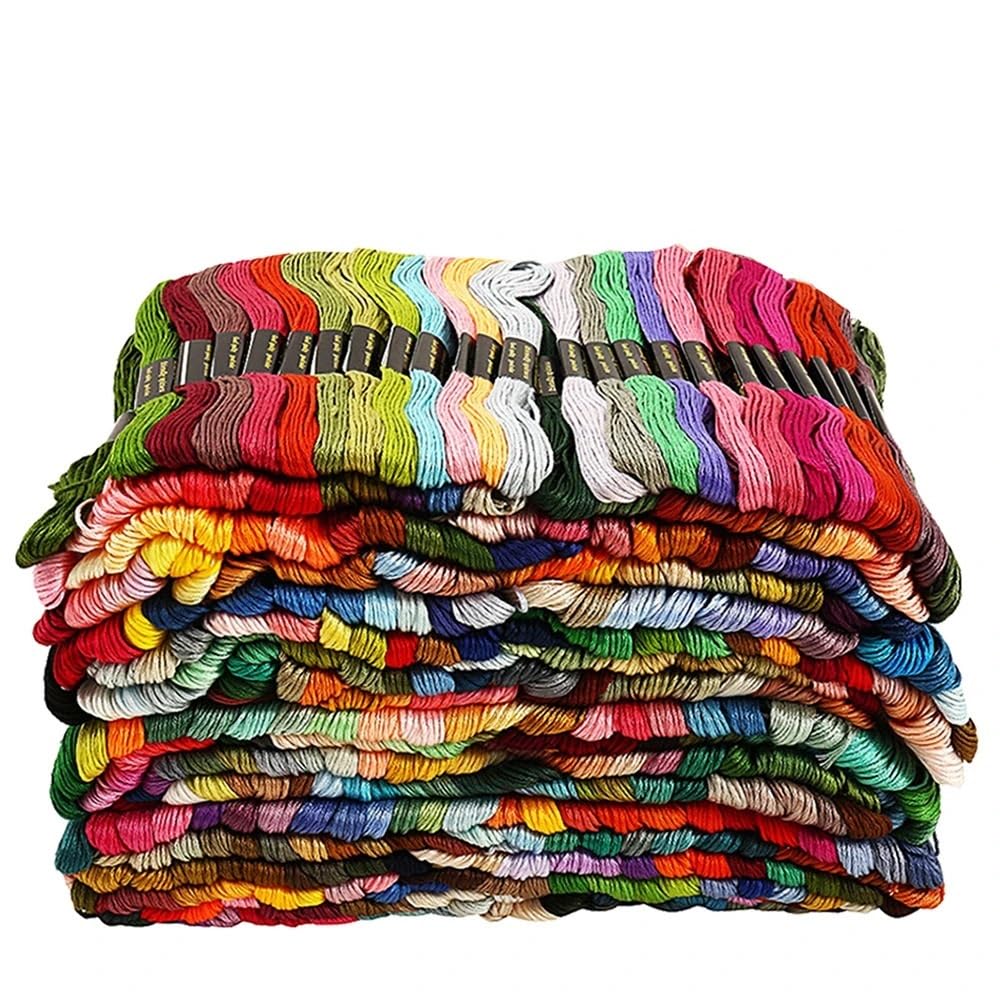 Hilos De Bordar 100/200/447 Uds mezcla de colores hilo bordar ovillos costura algodón artesanía Kit punto cruz línea herramientas DIY hacer pulseras(447 colors)