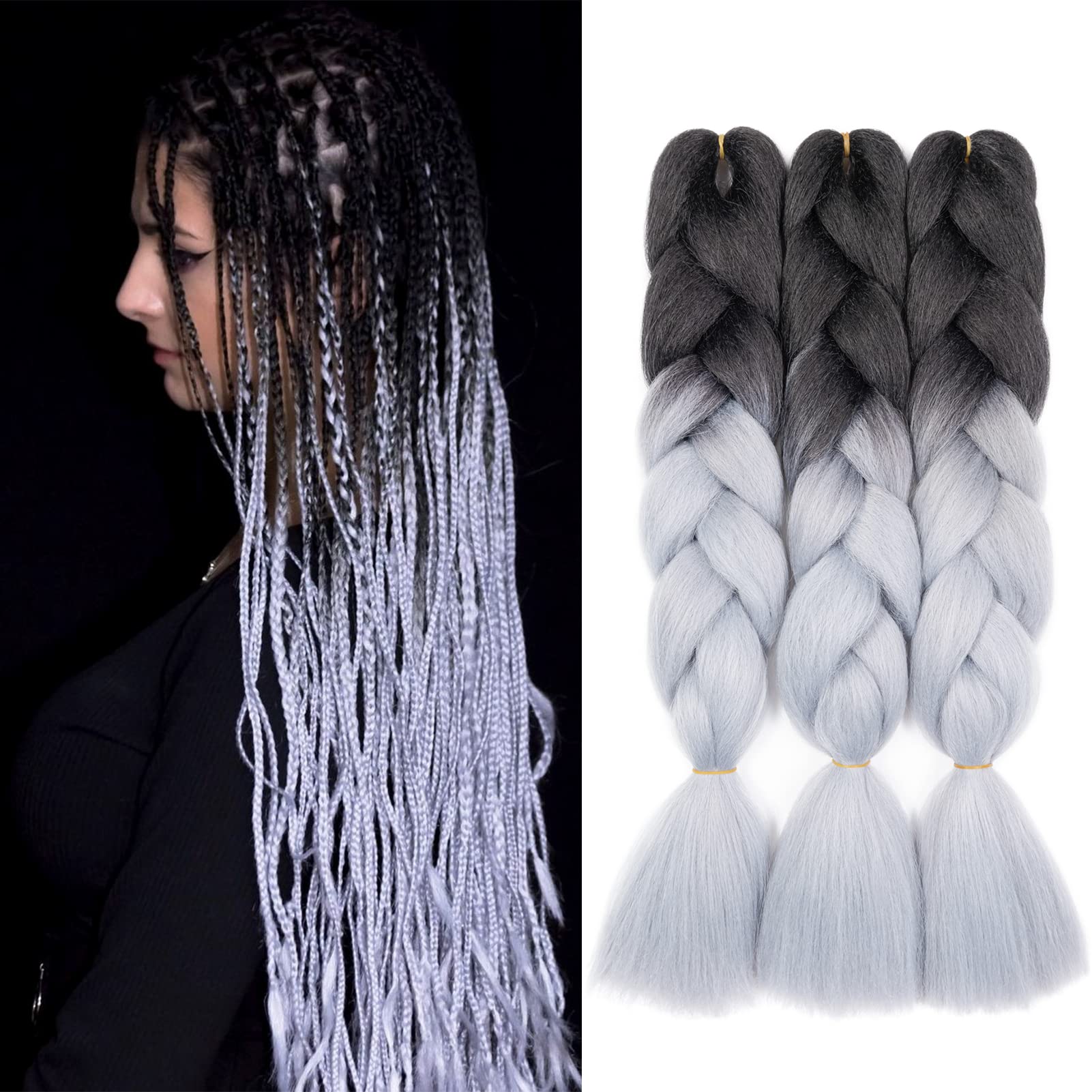 60cm Extensiones de Pelo Trenzas Africanas Castaño Oscuro Extensiones para Trenzas Africanas 1 pcs 100g Kanekalon Pelo para Trenzas Africanas Sintetico Extensiones de Trenzado Cabello Braiding — view 122