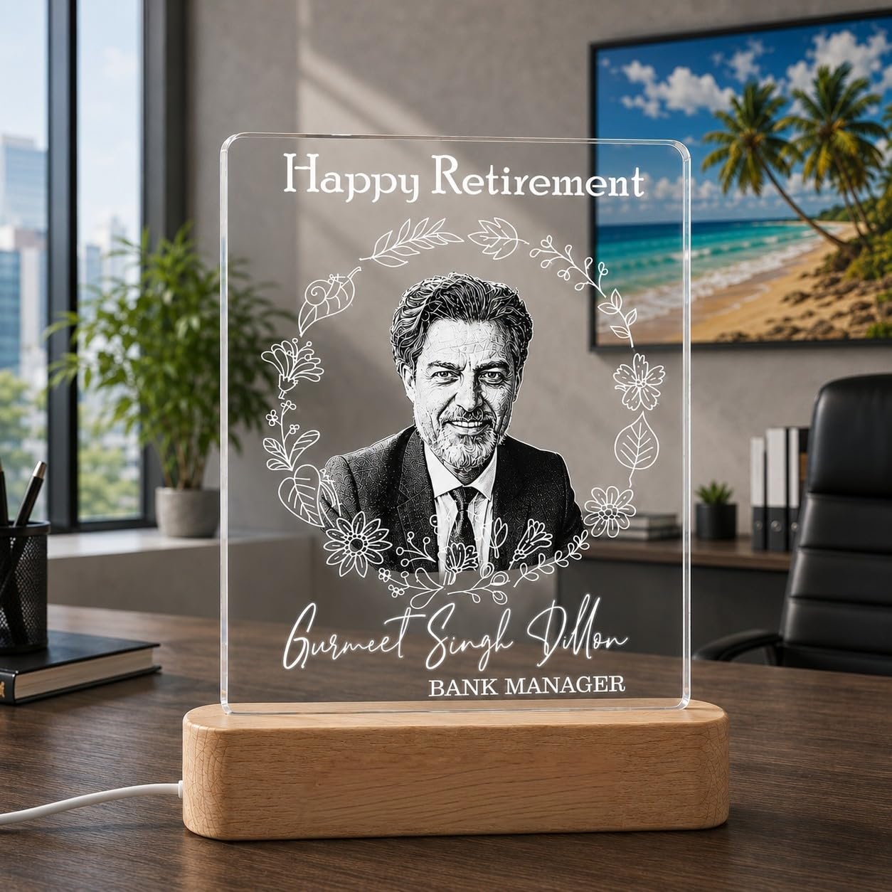 Personalized Retirement Lamp - Custom Photo Gift -7