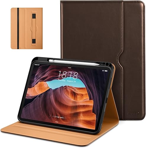 Miniatura 32 de DTTO Funda para iPad (A16) de 11ª generación de 11 pulgadas 2025, funda para iPad de 10.9 pulgadas 2022, funda de cuero prémium con soporte para Rojo
