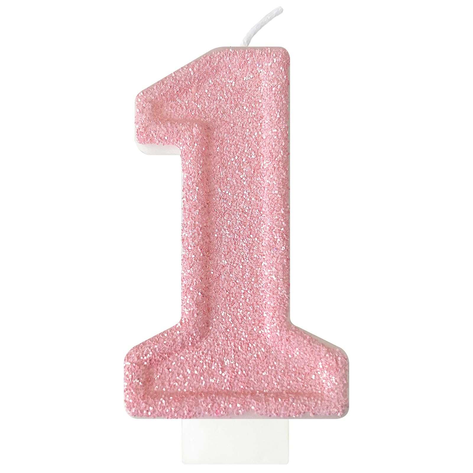 WQINX Pink Number Candles, Birthday Cake Number Candles, Romantic Pink Number Candle Anniversary Cake Decoration, Suitable for Birthday Parties (1)