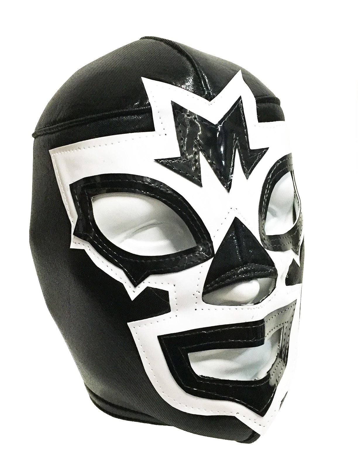 Mask Maniac Adult Lucha Libre Wrestling Mask (pro-fit) Costume Wear - Black/White