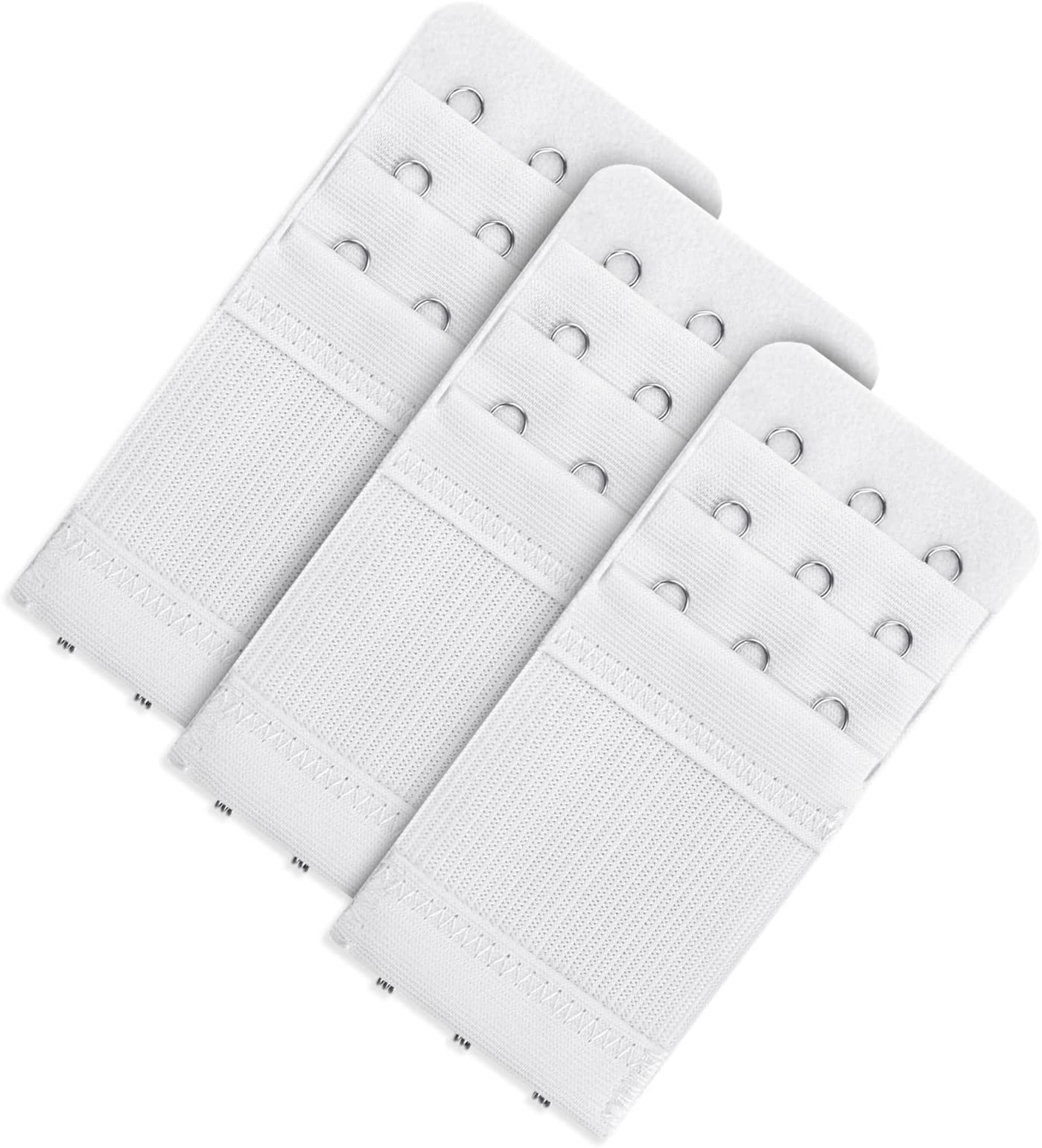 3 Pieces Women's Bra Extenders Women's Stretchy Bra Extension Strap 3 Hooks 3 Rows Elastic Bra Band Hook