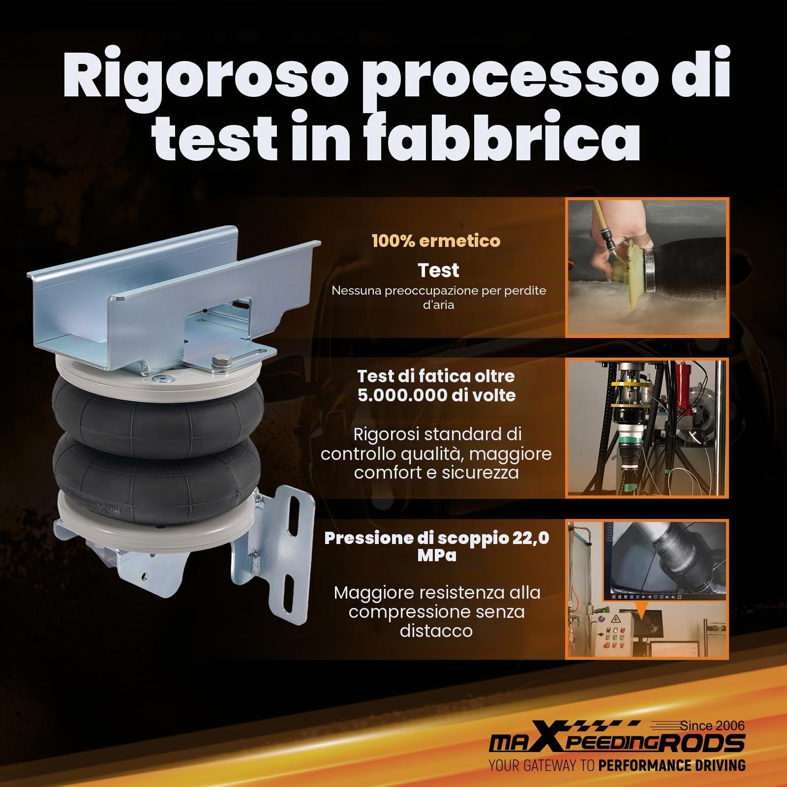 maXpeedingrods Sospensioni pneumatiche per Mercedes Benz Sprinter 2006-2020, carico massimo 4000 kg (trazione posteriore e trazione anteriore)