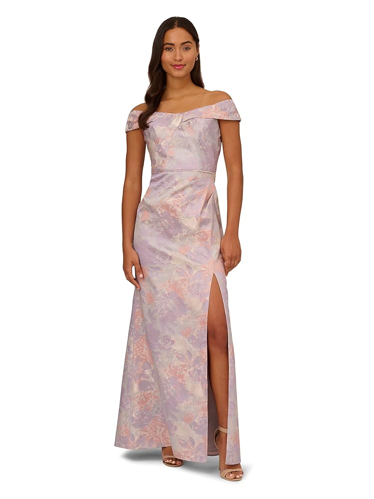 【海外限定】AdriannaPapell JL APドレスJacquard Off Shoulder Amazon.com: Adrianna Papell Women's Jacquard Off The