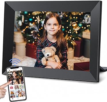 Frameo WiFi Digital Picture Frame 10.1 Inch, 1280x800 HD IPS Touchscreen Digital Photo Frame, 32GB Large Storage, Auto Rotate, Wall Mountable, Share Moments Remotely via Phone App