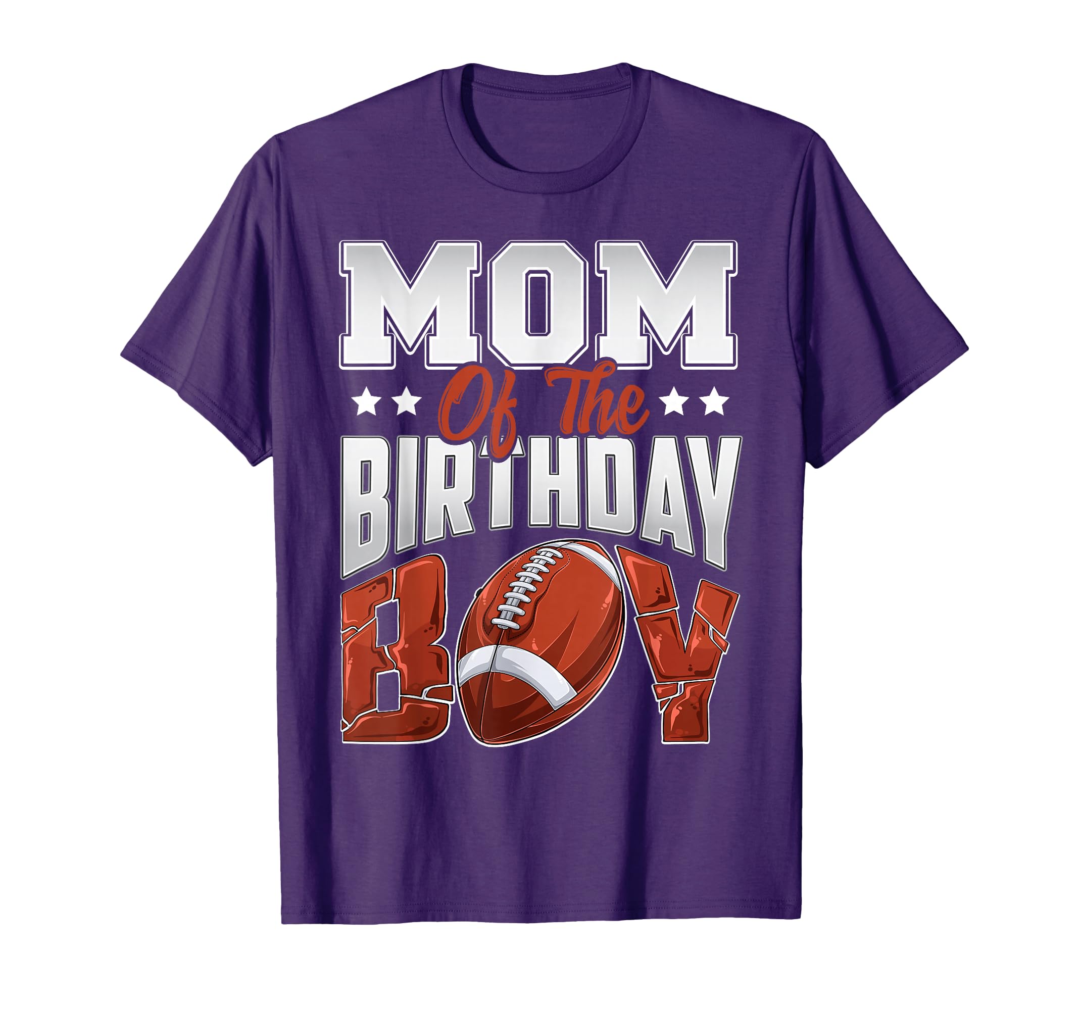 Mom Football Birthday Boy Family Baller b-Day Party T-Shirt Small