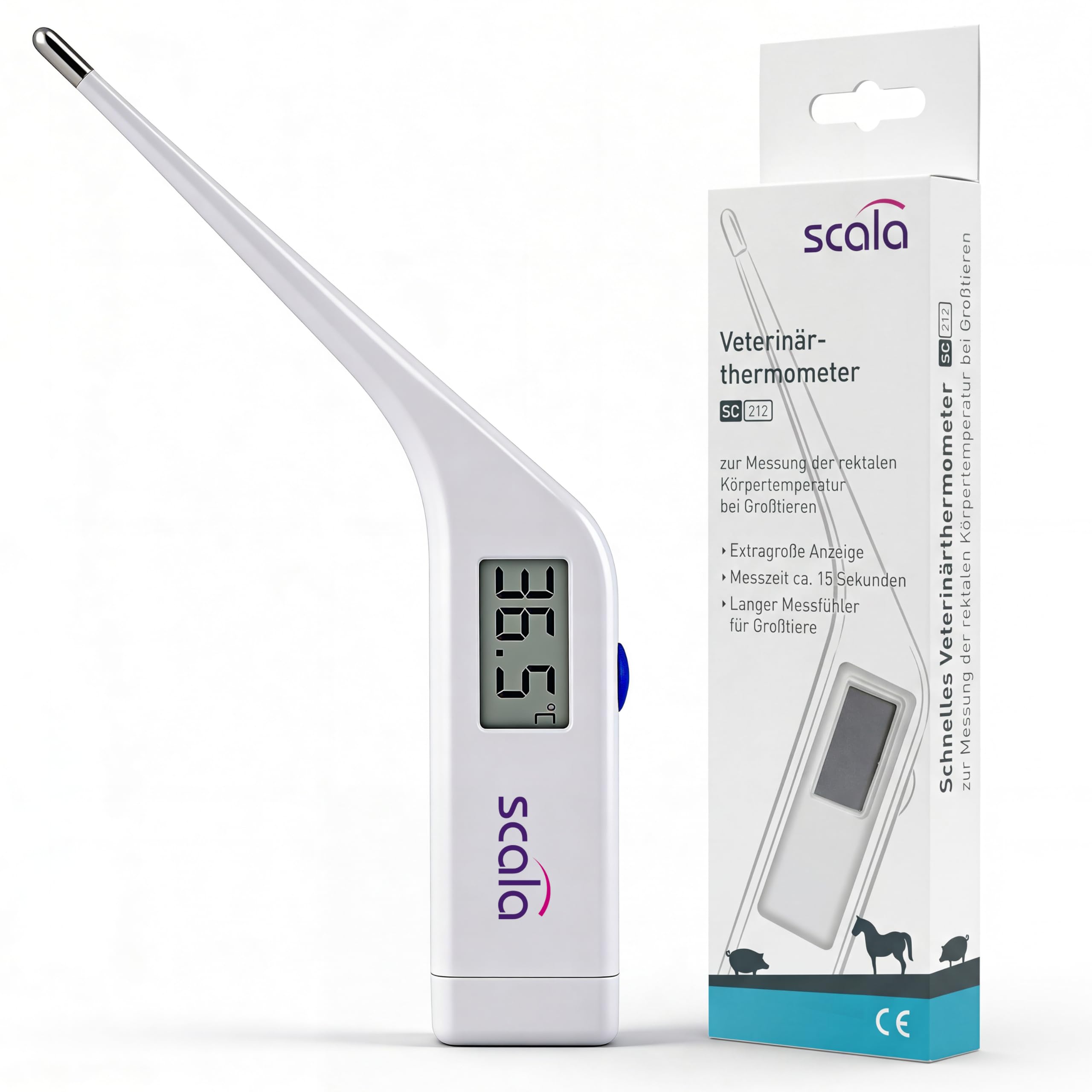 Scala SC 212 - Termometro Veterinario, Bianco