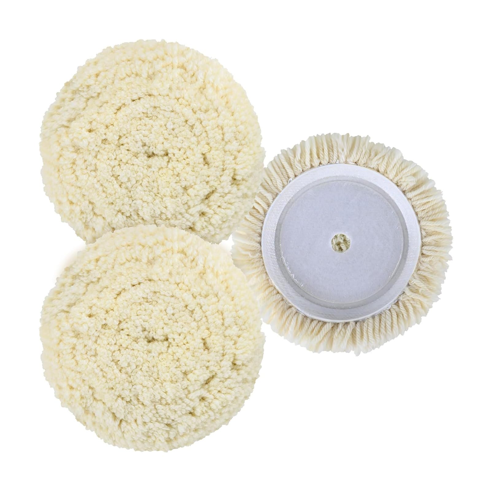 Nvoqilin 5/6 / 7Inch Wool Polishing Pad Drill Buffer Attachment Soft Buffing Pad For Scratch Removal And Gloss Enhancement Wool Buffing