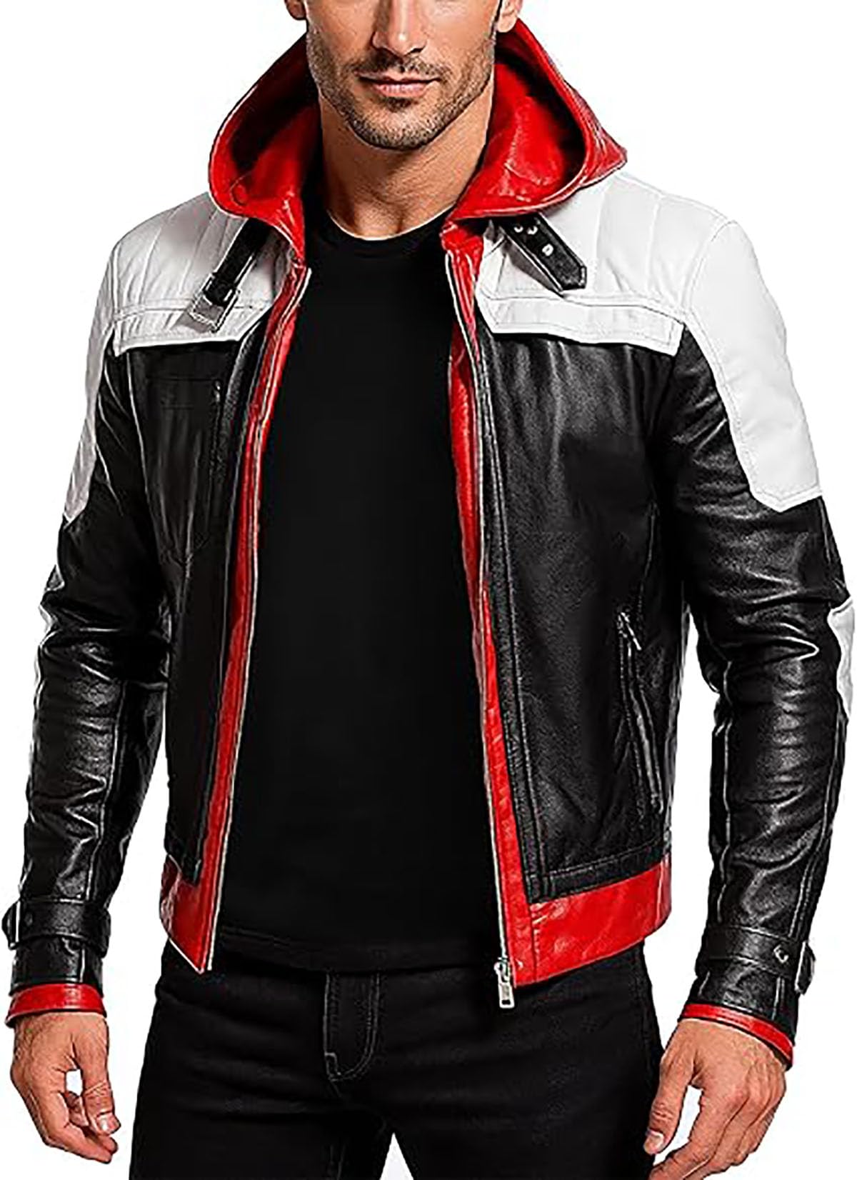 Fancyd Cafe Racer - Chaqueta de cuero Cafe Racer
