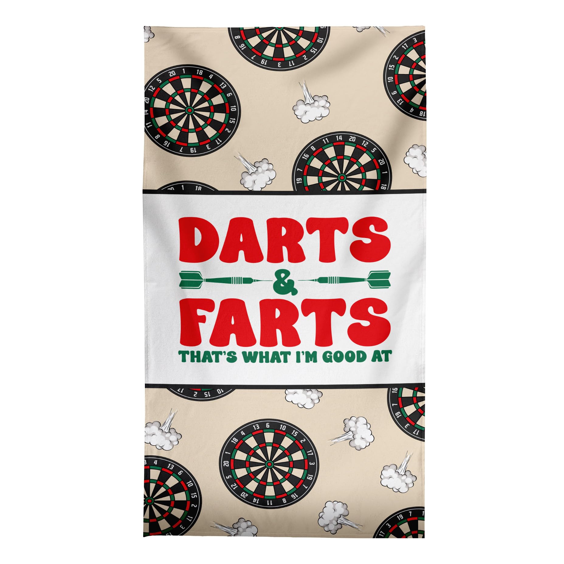 BRITISH MADE GIFTS Darts & Farts- Darts Beach Towel - 150cm x 75cm