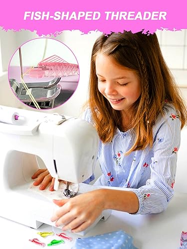 Miniatura 5 de Enhebrador de agujas para máquina de coser, insertador de aguja tipo pez grande para agujas de ojos pequeños, enhebradores simples automáticos de