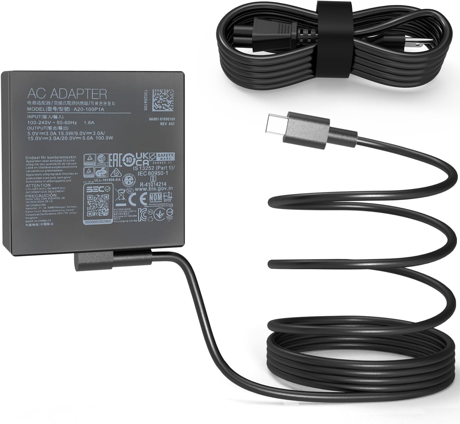 100W USB C Charger Fit for Asus Rog Flow X13 Z13 GZ301Z GZ301 GV301 GV301Q GV301R ZenBook 14X 14 ux425qa um425qa um5401qa ux5400e ux5401e A20-100P1A Laptop Power Supply