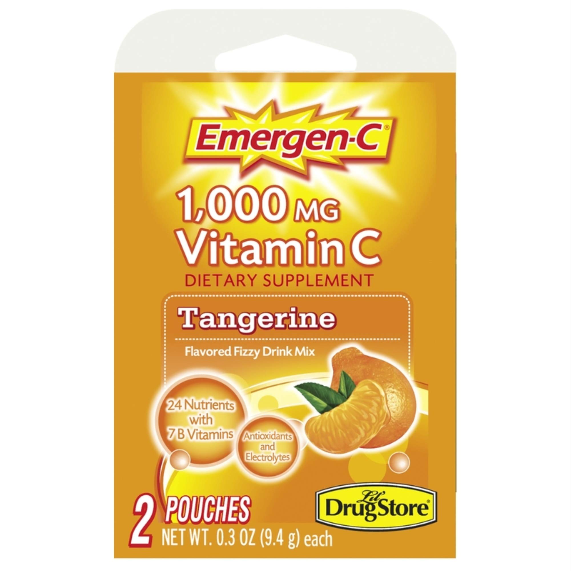 Emergen-C 1,000 mg Daily Immune Support Super Orange Vitamin C 2 - 0.32 oz Packets