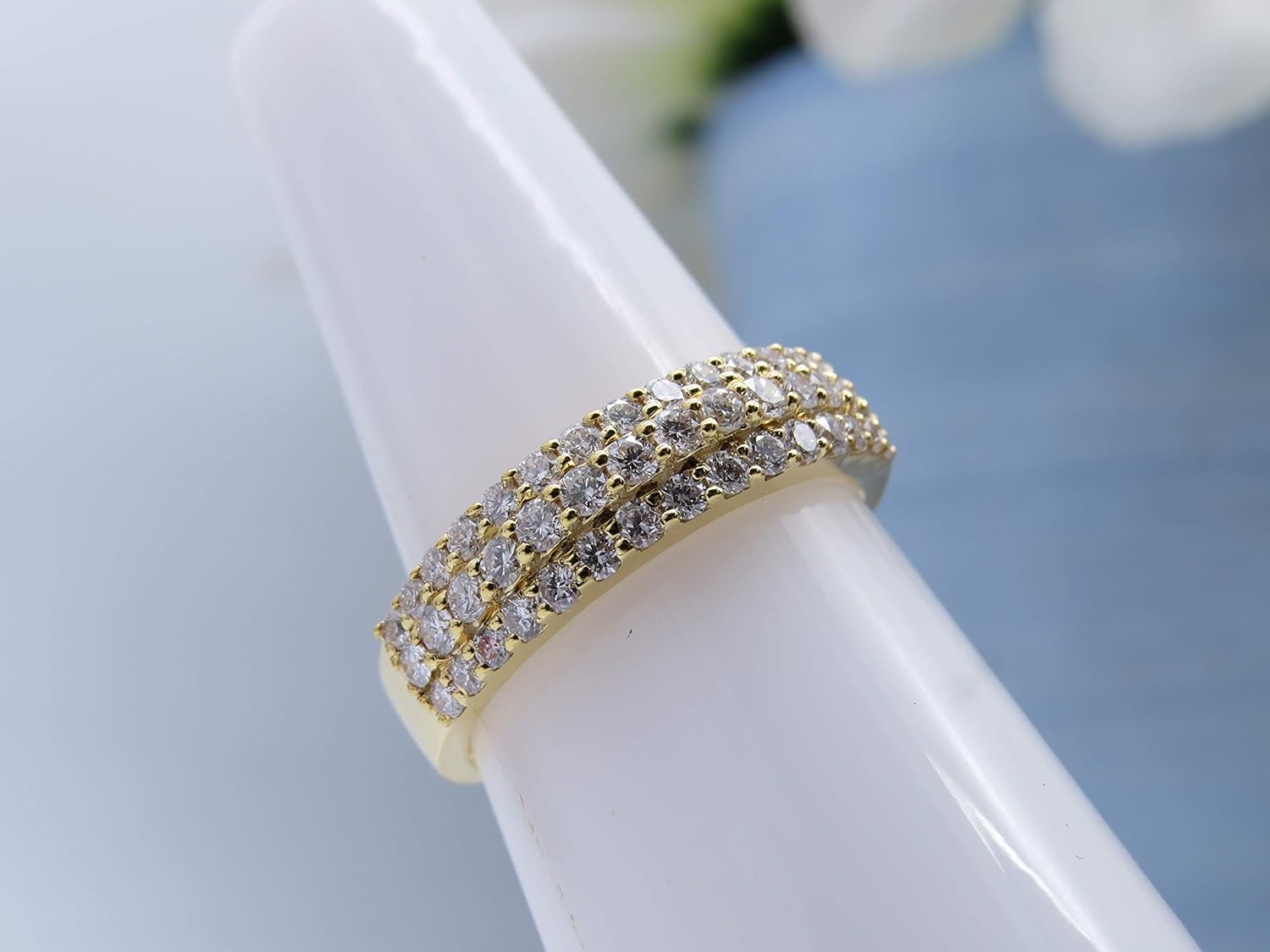 Dazzlingrock Collection Valentine's Day Gift 1.00 Ctw 14K Real Solid Gold Round Natural Diamond Women Anniversary Wedding Band Ring - Image 4