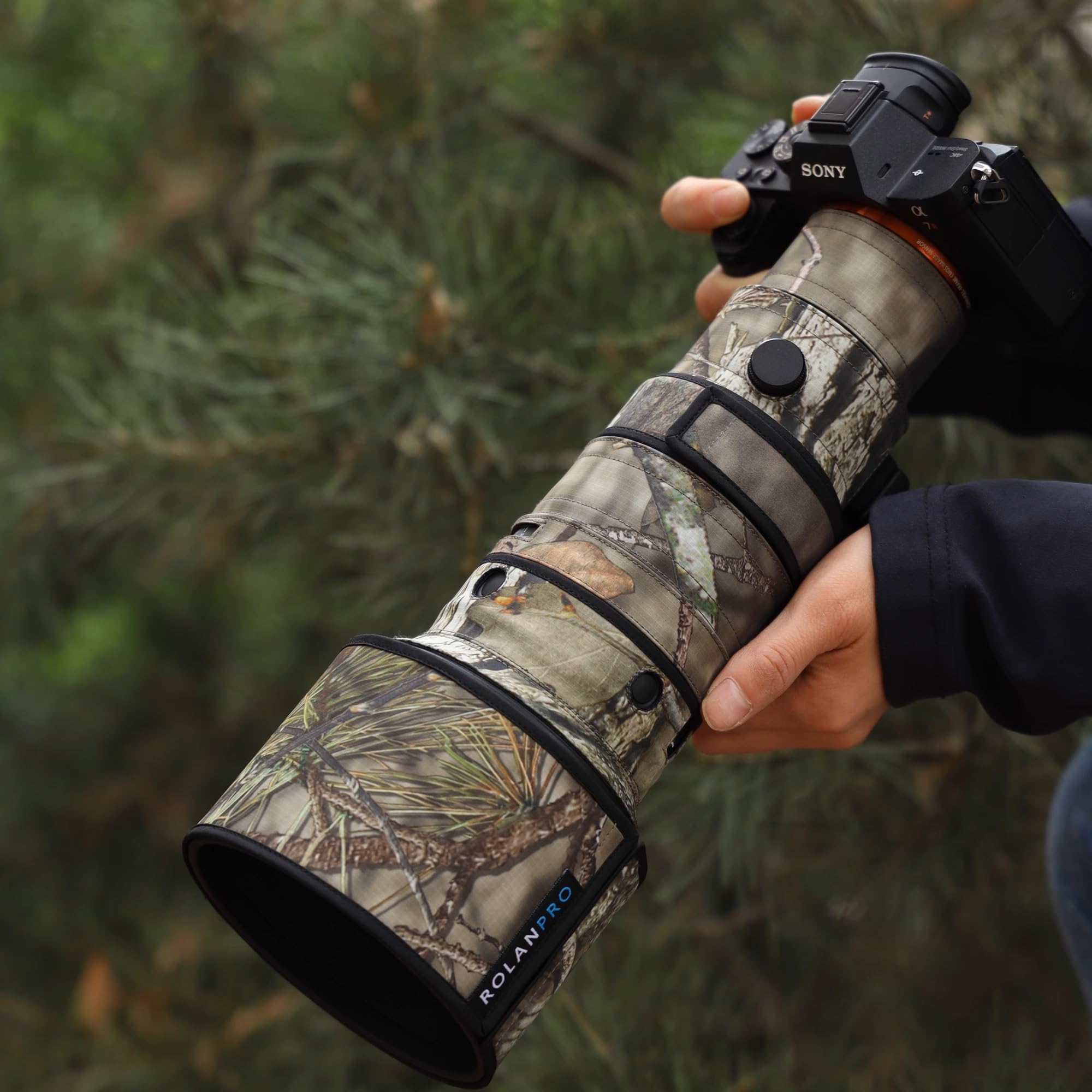 ROLANPRO Cache d'objectif camouflage pour Sigma 500 mm F5.6 DG DN OS Sports E Mount Camouflage Manteau de protection d'objectif Housse de protection contre la pluie - #23 étanche