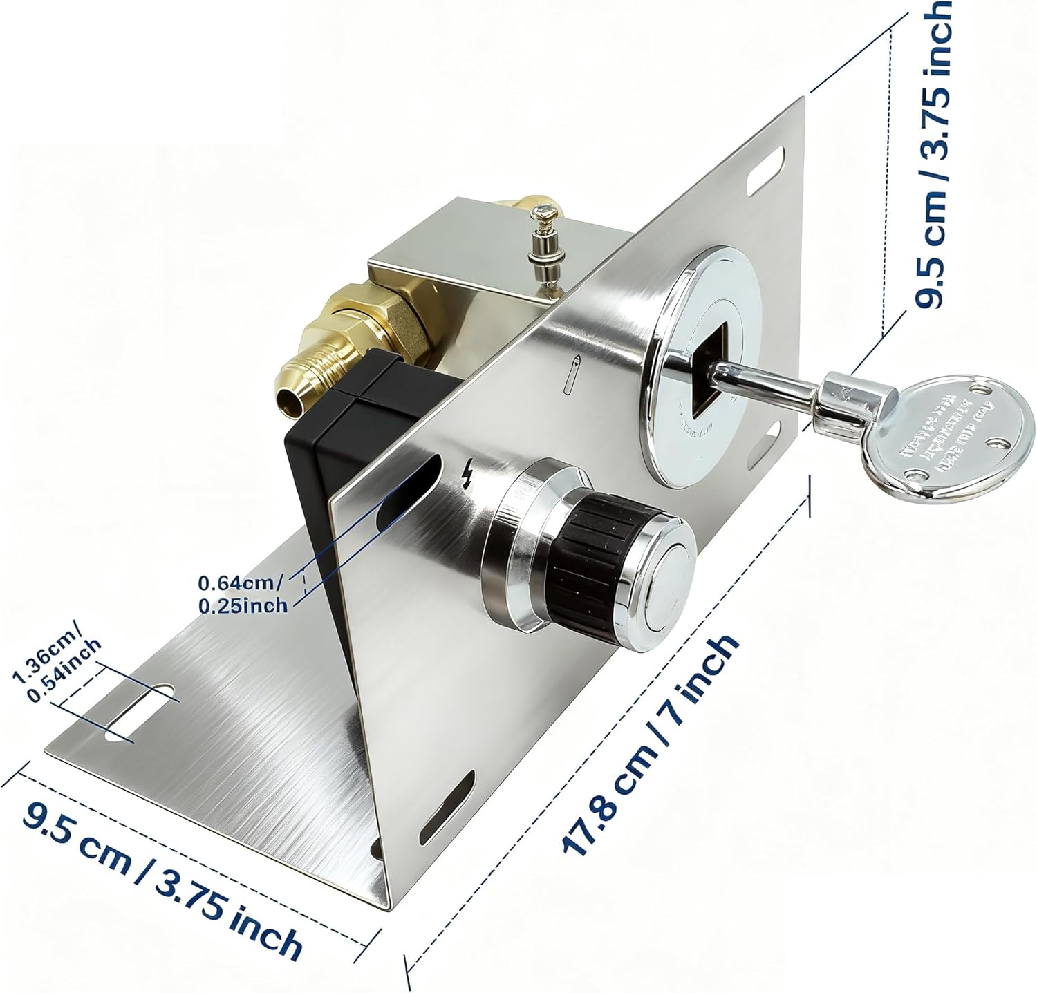MCAMPAS Fire Pit Ignition Kit with Push Button Spark Ignition,1/2" Shut-Off Valve & 3” Key, Compatible with Propane & Natural Gas, Outdoor Burner Replacement Accessories