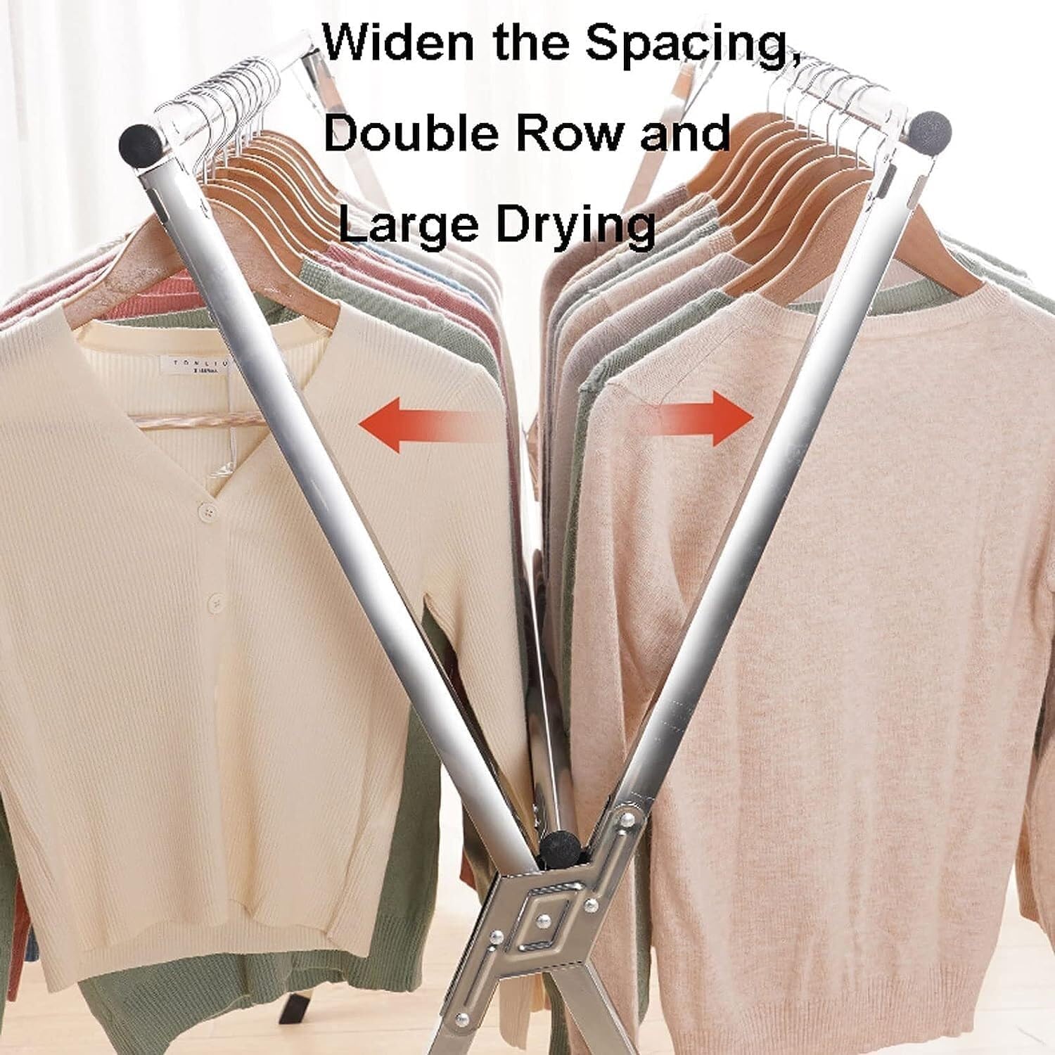 Foldable Space-Saving Clothes Rack Floor-Standing Clothes Rack Tripod Portable Rotating Clothes Rack，Portable Clothes Drying Rack - Adjustable Foldable Laundry Rack for Indoor & Outdoor Use