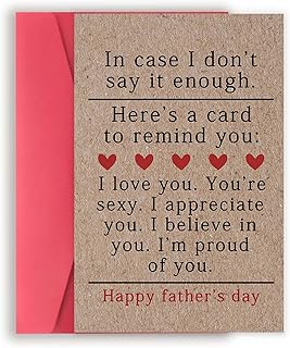 Zyulin Sweet Fathers Day Cards Gifts for Boyfriend Husband, Happy Father's Day Card Gift from Wife Girlfriend, Wonderful F...