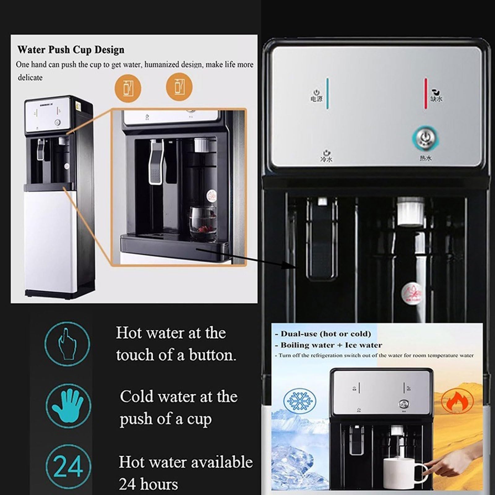 Fontaine À Eau Deluxe Version Eau Chaude Et Froide, Distributeur d'eau Chaude Et Froide pour La Maison,Le Bureau,Le Commerce