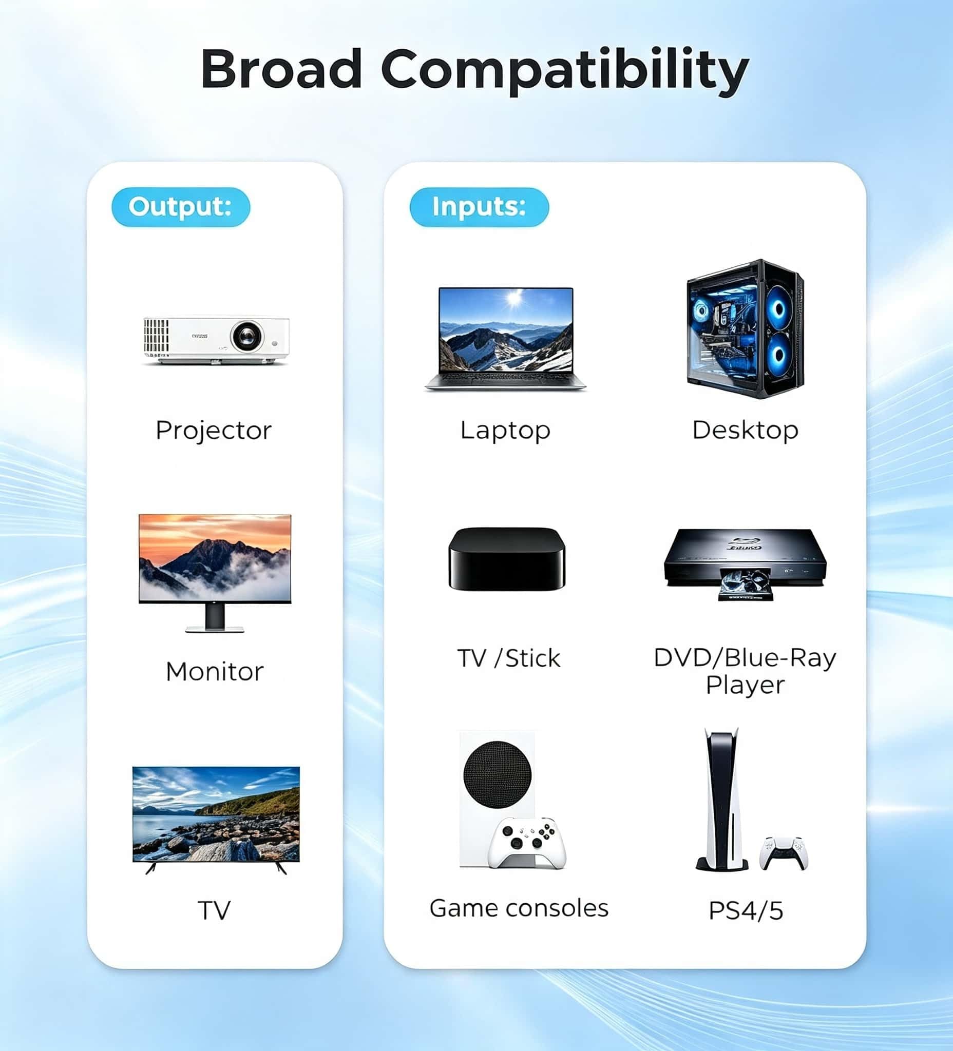 Switch HDMI 2.1, 8K @ 60Hz 4K @ 120Hz alluminio HDMI Switcher 2 in 1 Out, HDMI I Splitter supporta HDR10+ 48 Gbps 3D Dolby VRR, HDM I Switcher compatibile con TV PS5/4 B0X laptop PC proiettore