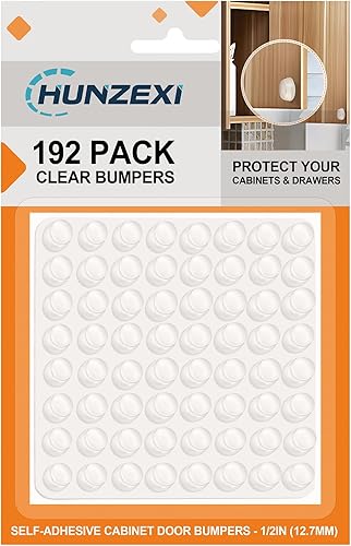 Miniatura 7 de CHUNZEXI 192 piezas de parachoques de silicona para puertas de gabinete, autoadhesivos, tapones de puerta de goma para armarios y cajones