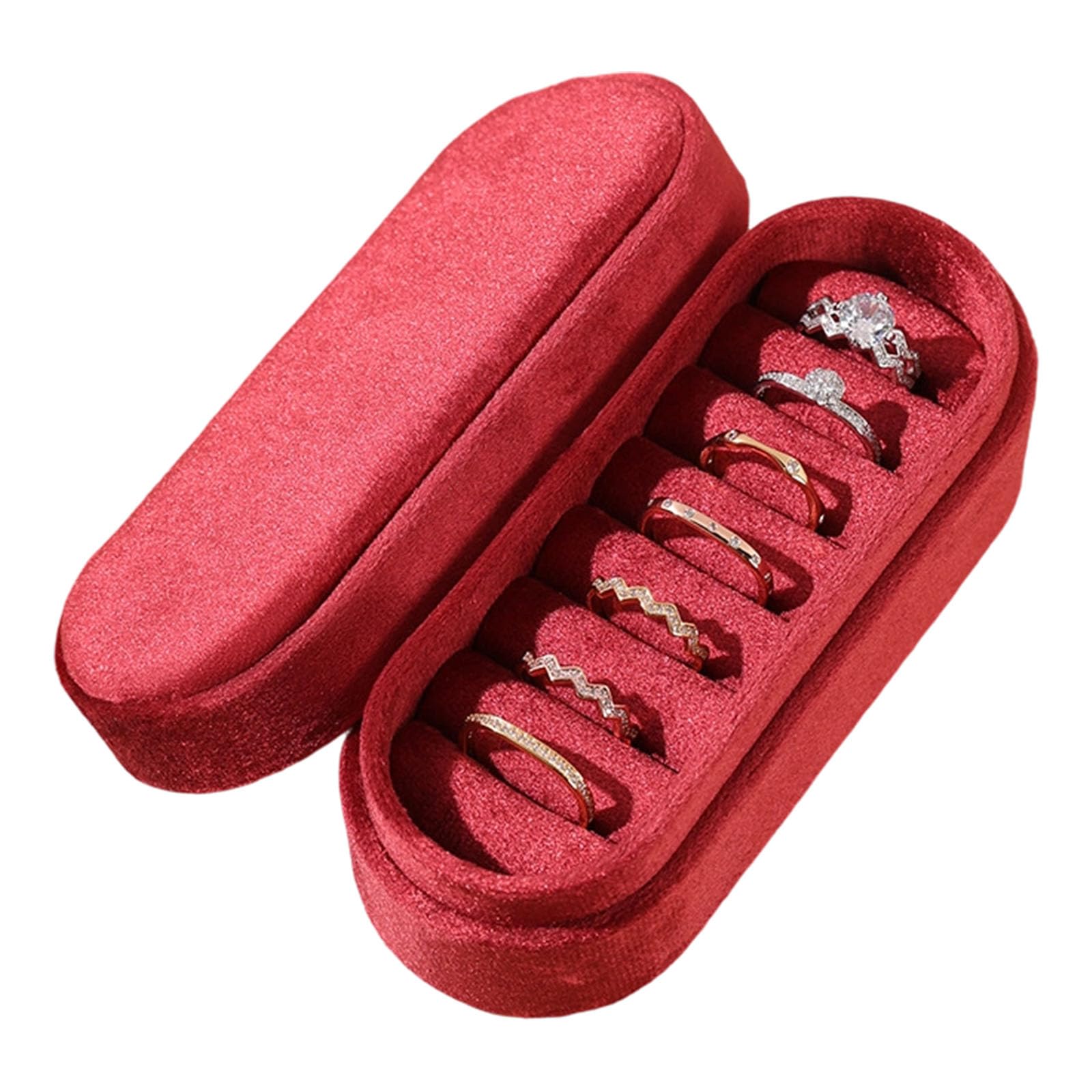 Kaeltsyn Compact Velvety Lined Jewelry Holder Box with Sturdy Construction for Safeguarding Prized Rings and Earrings Hoop Earring Case