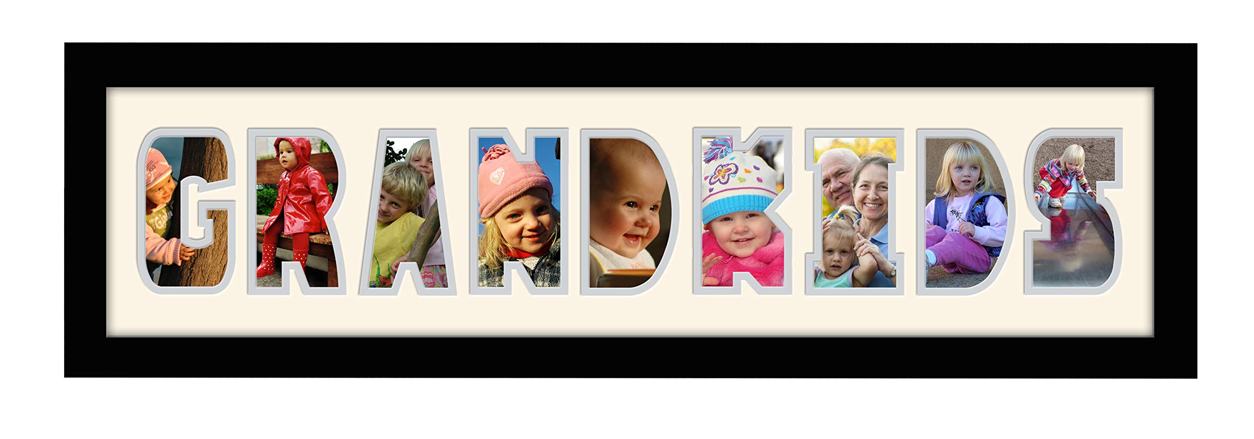 Grandkids Photo Frame Word Frame Black Finish Birthday Picture Gift Present