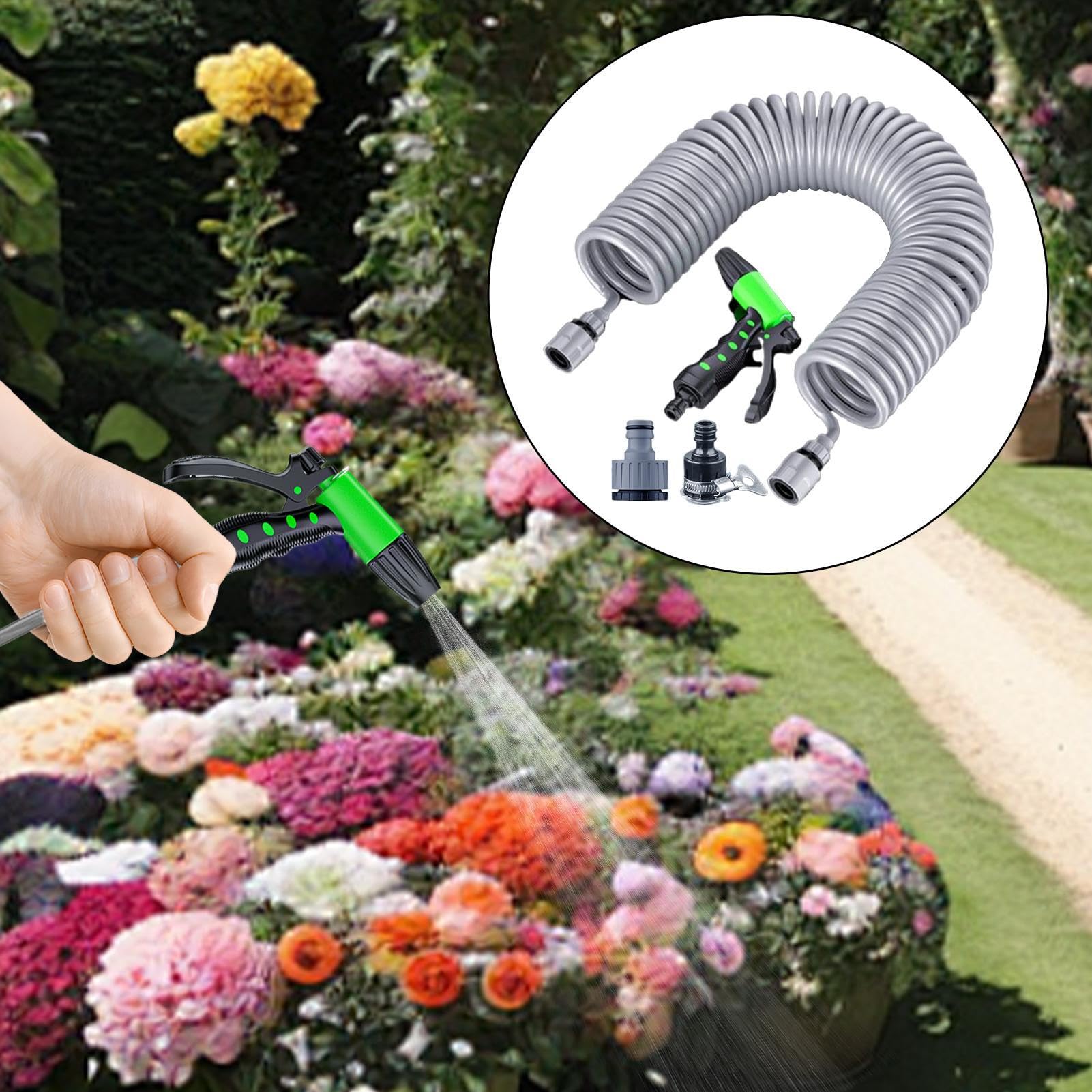 Tubo di irrigazione estensibile, tubo flessibile da giardino – nucleo in lattice a 4 strati resistente 20 m per cantieri, pulizia piscina, lavaggio auto, esterno