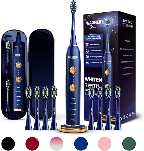 Wagner Stern Edición WHITEN+. Cepillo de dientes eléctrico blanqueador con sensor de presión. Ofrece 5 modos de cepillado, 3 intensidades, 8