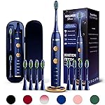 Wagner Stern WHITEN+ Edition. Whitening Electric Toothbrush with Pressure Sensor. Offers 5 Brushing Modes, 3 intensities, 8 Soft Brush Heads, and a Luxury Travel case.