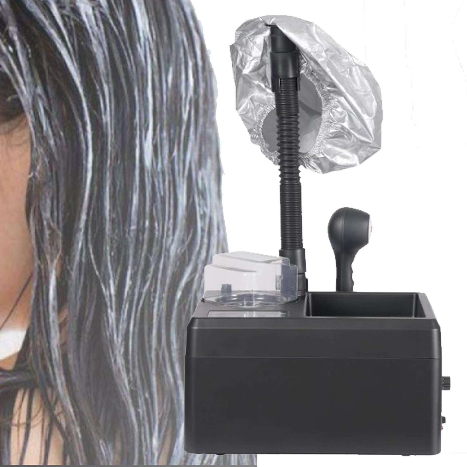 Vaporiera per capelli nano 5 in 1,processore professionale a ultrasuoni e micro nebulizzazione,macchina multifunzionale rimovibile per la cura dei capelli con cappuccio per la cura dei capelli