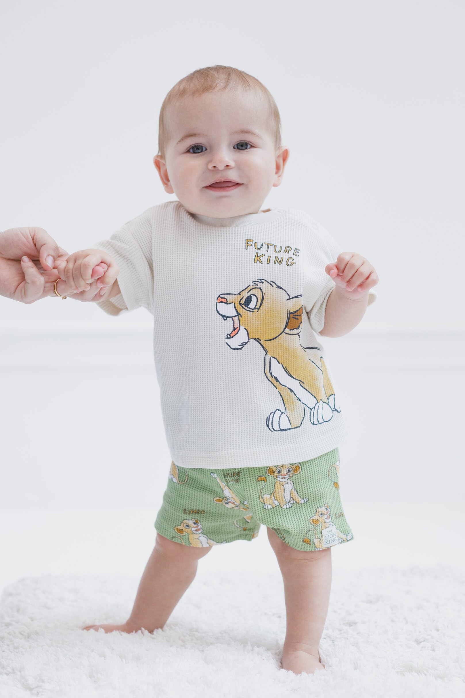 Disney Set aus T-Shirt und Shorts aus Waffelstrick für Neugeborene und Kleinkinder (0-3 Monate bis 5)