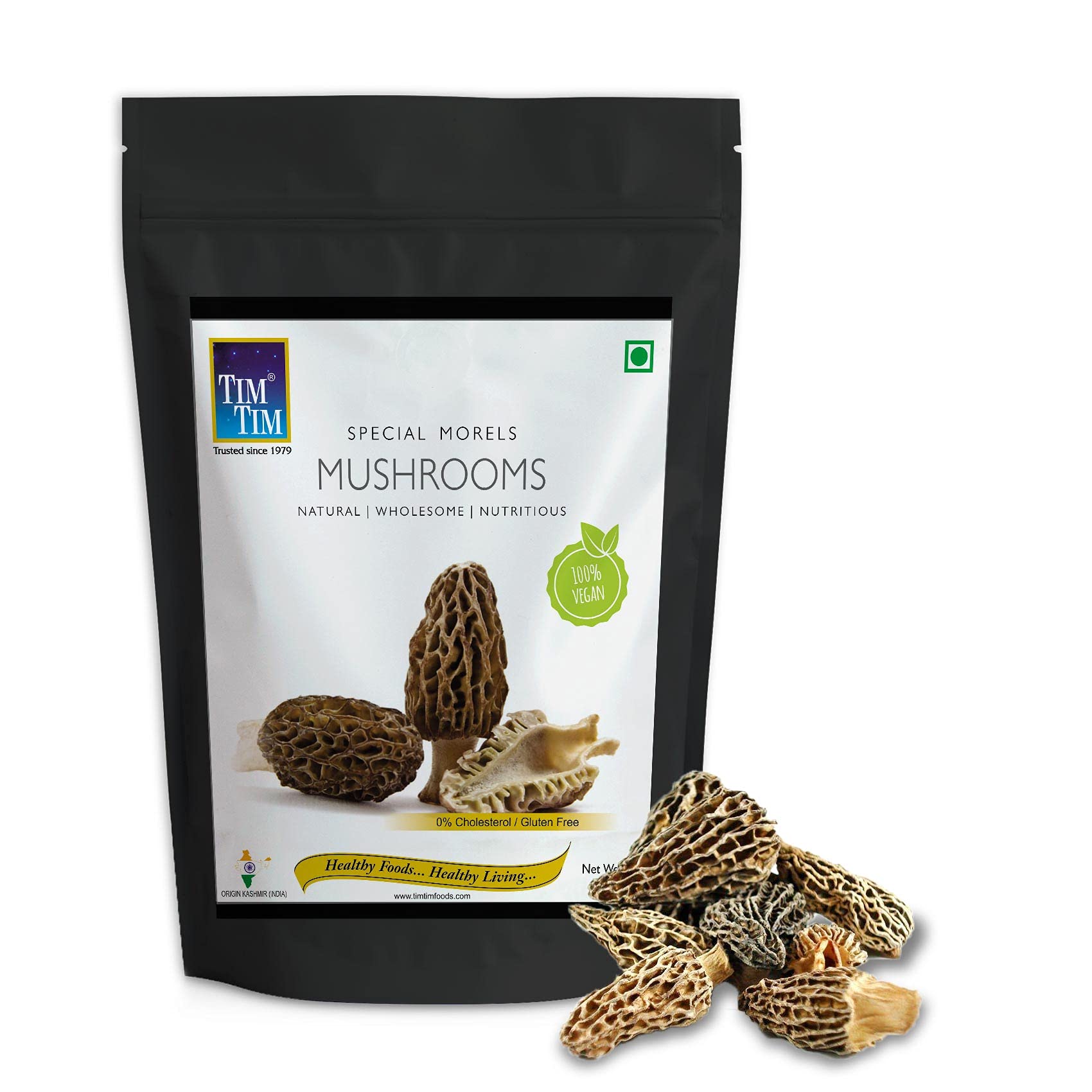 Tim Tim Organic Special Morel Mushrooms (Without Tails) 50g (Pack of 1)