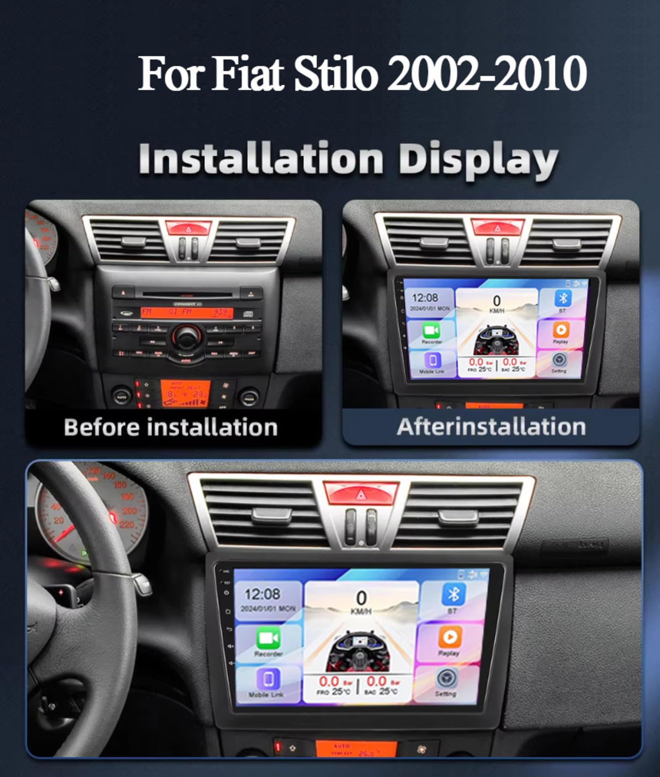 9 cali Android 15 Radio samochodowe do Fiat Stilo 2002-2010, M104