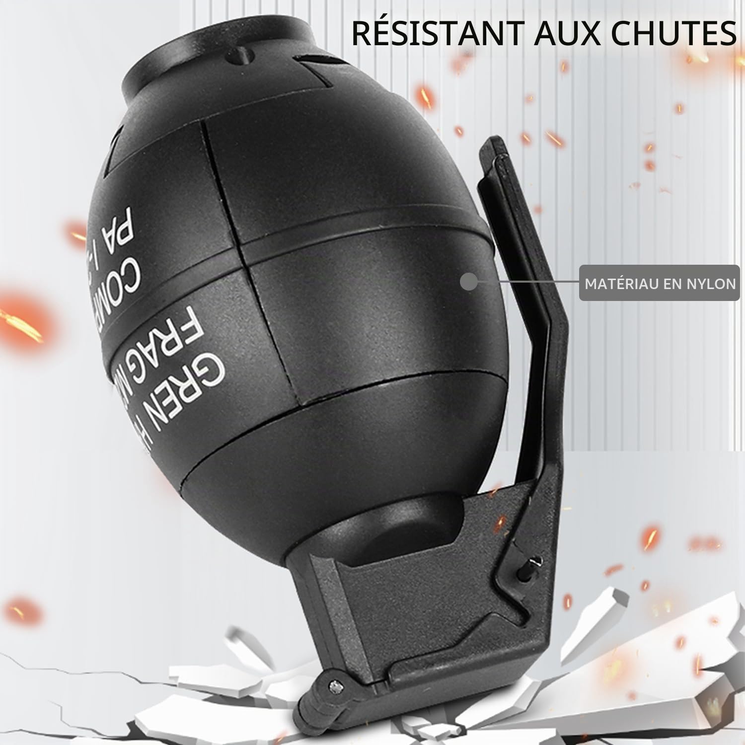 CS Grenade Jouets Tactiques Grenades À Main en Plastique Airsoft Rival Jeu De Bataille Recharge Jouet pour Extérieur CS Jeu Cosplay Accessoires Cadeau 14+ (M26A1-Black)