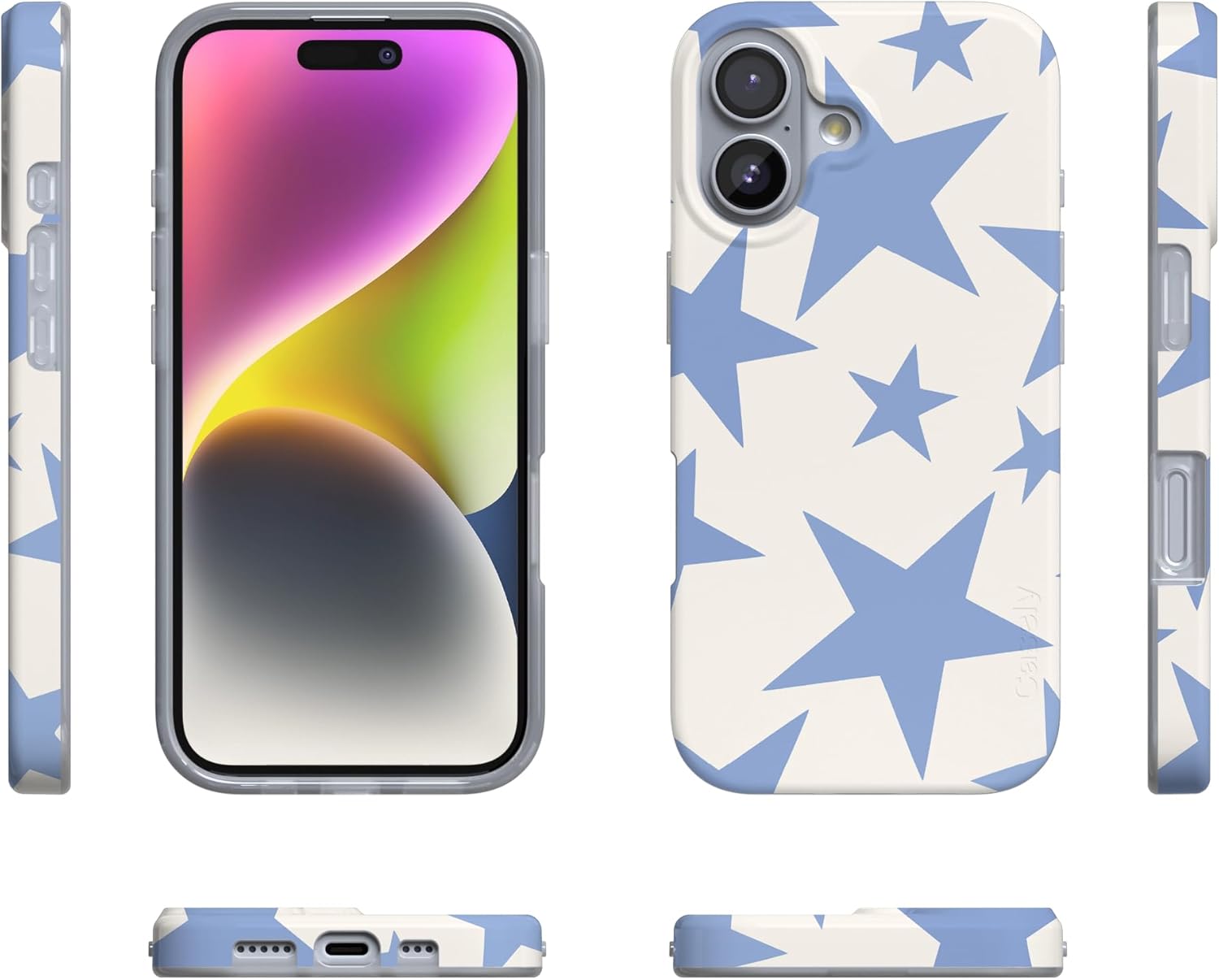 Casely iPhone 17 Case | Stars Align | Blue & White Stars | Compatible with MagSafe | Classic Ultra Slim Design