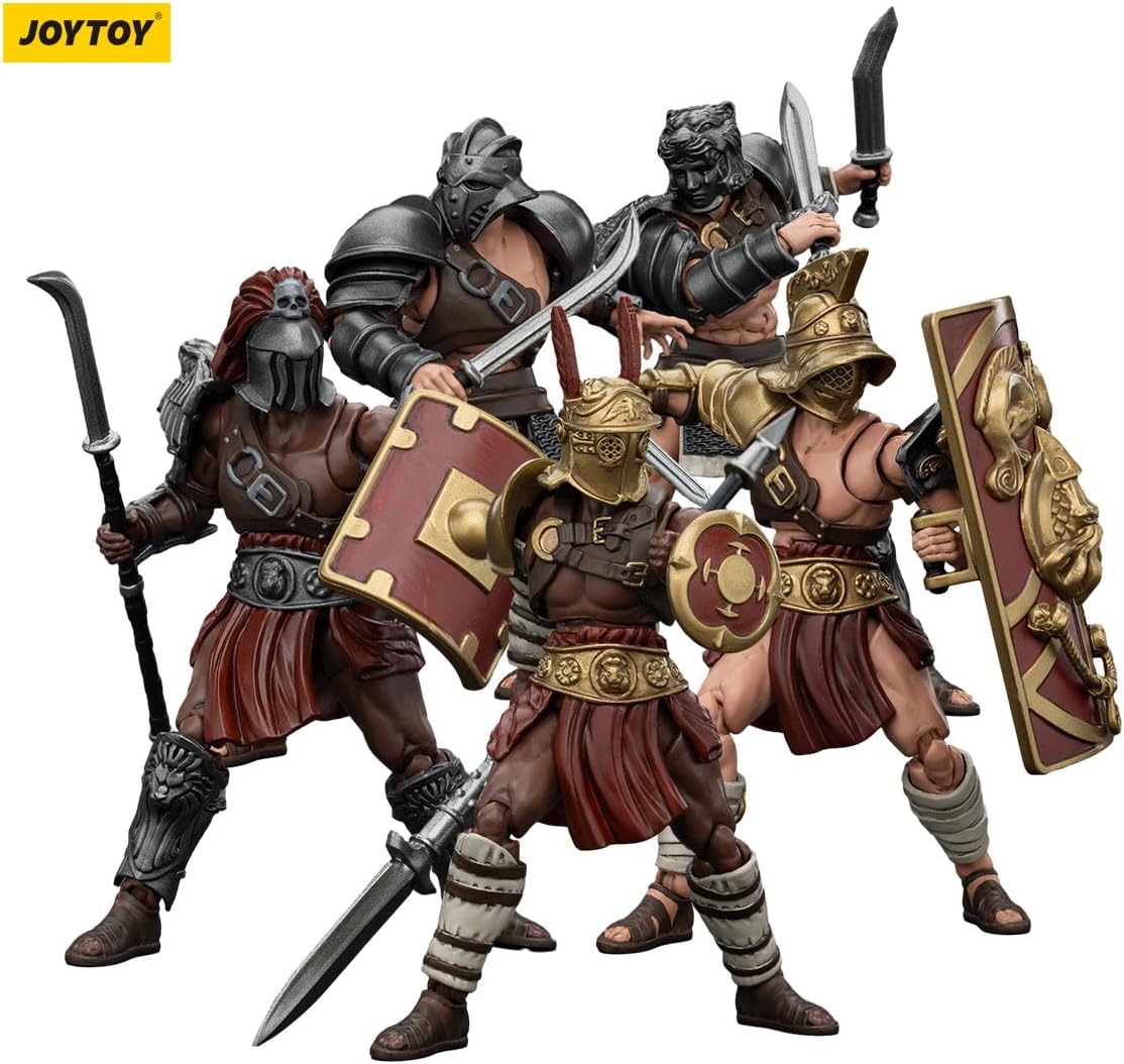 JOYTOY Action Figures Roman Gladiator 1 1/18 Movable Model Collectible Figurine (Set of 5)