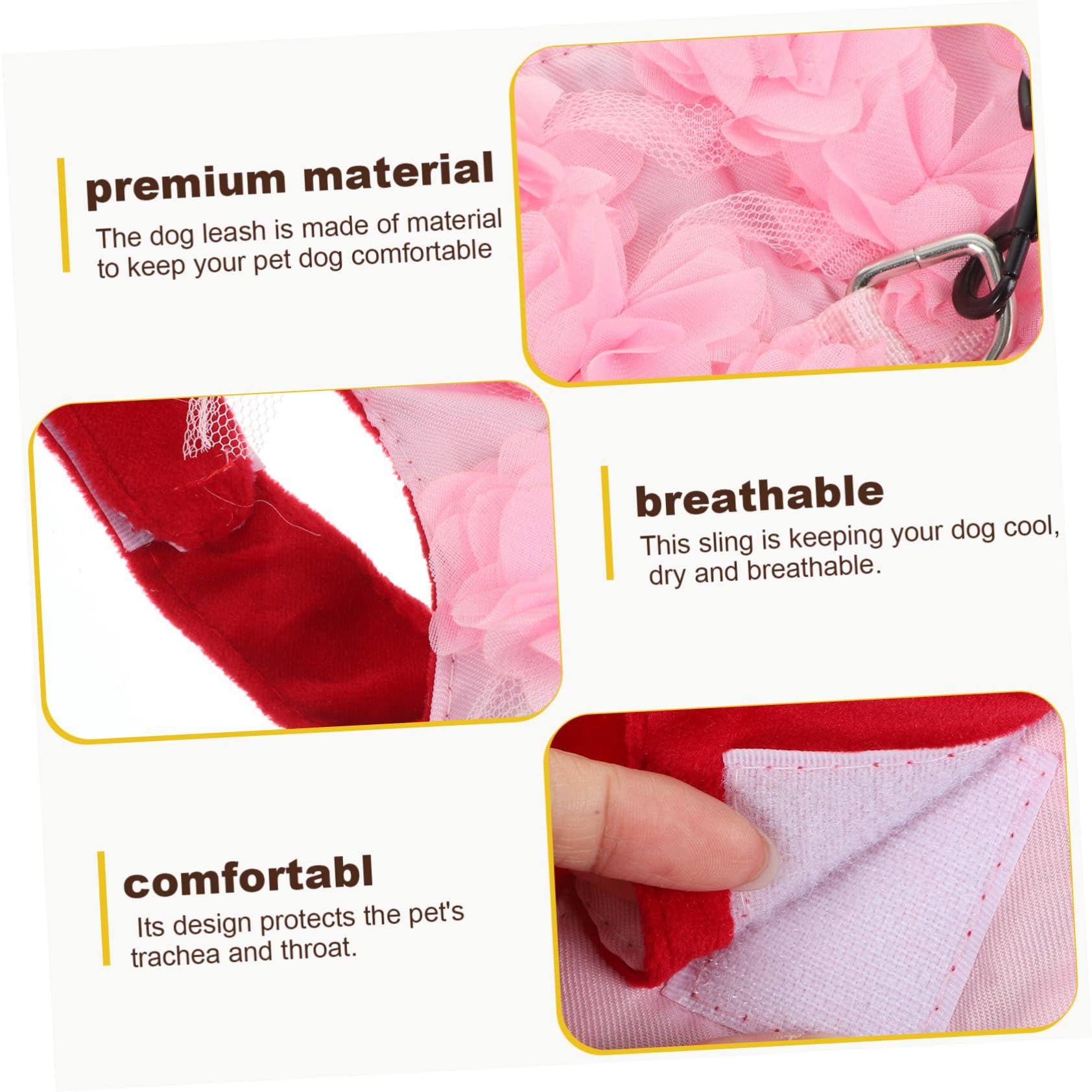 COLLBATH 3 STK Brustgurt hinten würfelunterlage einhelll Brustgeschirr hundezuggeschirr Hundegeschirr Hund mittel Katzensachen Hundeseil Dackel Haustierbedarf Haustier-Traktionsseil Rosa