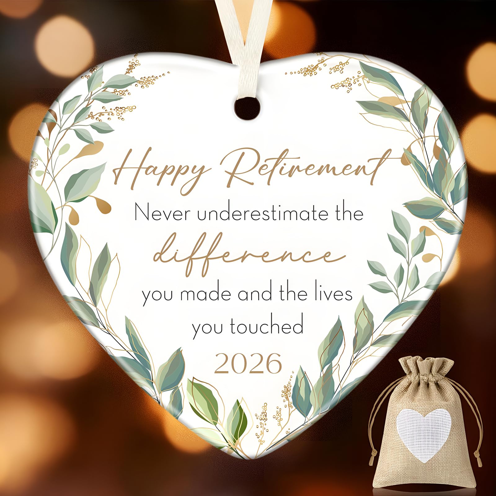 Geiserailie Happy Retirement Gifts for Women Men 2026 Never Underestimate The Difference You Made Retired Gift for Coworker Boss Employee Teacher Nurse Retirements Decorations for Christmas Tree