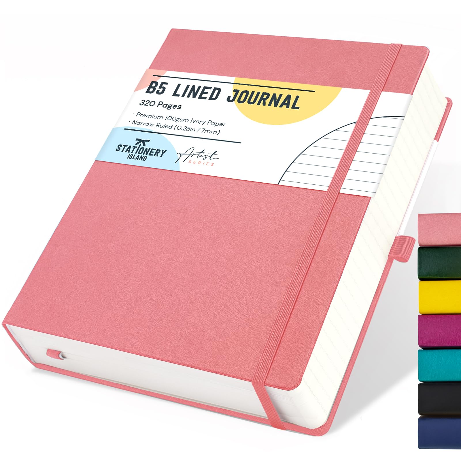 STATIONERY ISLAND B5 Lined Notebook, Journal Lined Hardcover with 100gsm Premium Thick Paper, 320 Pages Hardback Ruled Journal Notebook for Writing, Working, Study, Planning, Diary