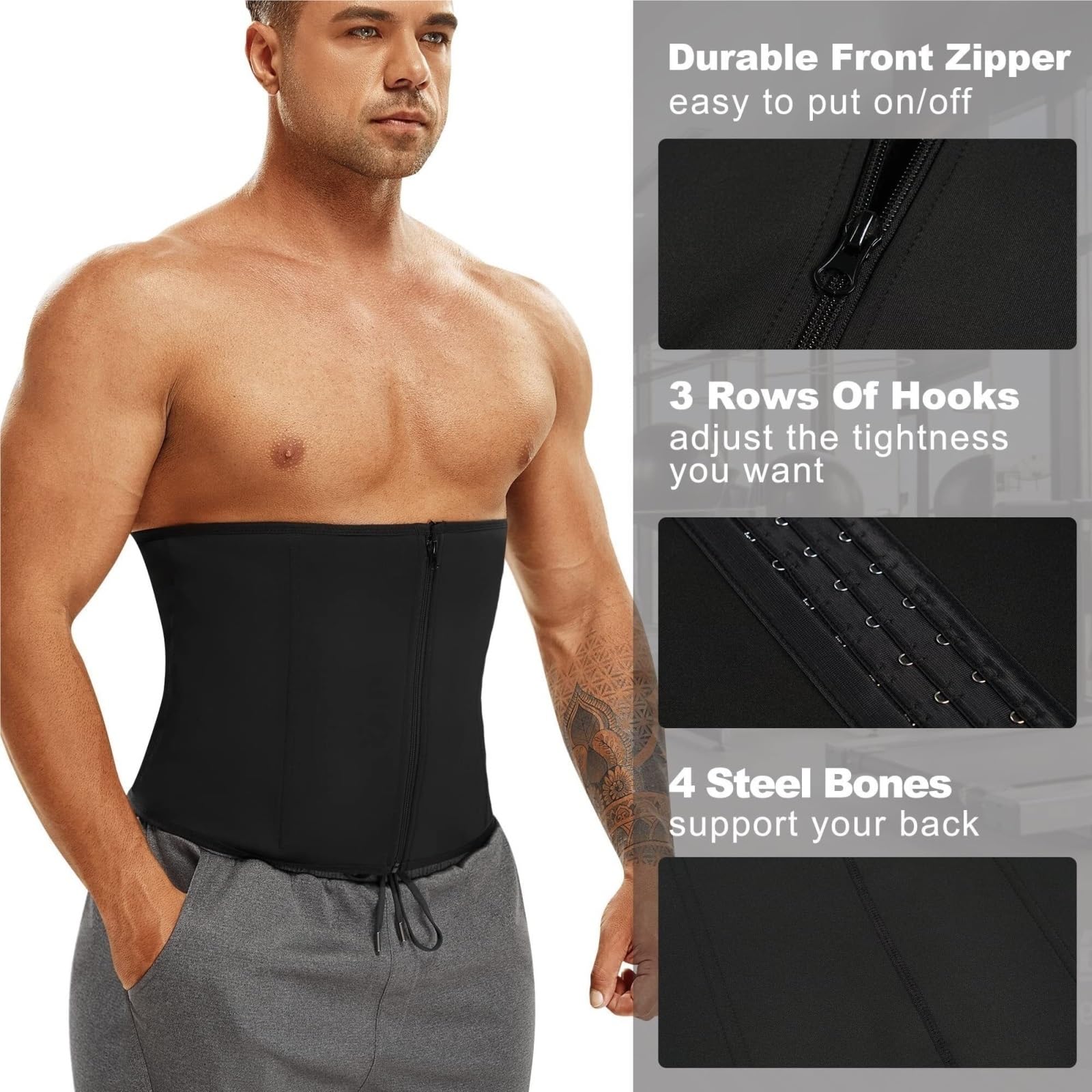 Faja Lumbar Corsés De Entrenamiento De Cintura, Ropa Moldeadora De Control De Abdomen, Faja Deportiva para Entrenamiento, Moldeador Corporal Adelgazante Cinturón Apoyo Lumbar(Large)